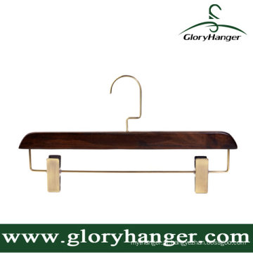 Alta Qualidade Lacquer Madeira Pant Hangers com dois Clip